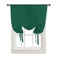 thumbnail image 1 of Emerald Green Rhombus Plaid Tie Up Curtains for Kitchen Bathroom Bedroom Windows 45 Inch Length, Classic Modern Geometric Abstract Art Balloon Drape Curtains Shade Rod Pocket Curtain Panel, 42"x45", 1 of 7