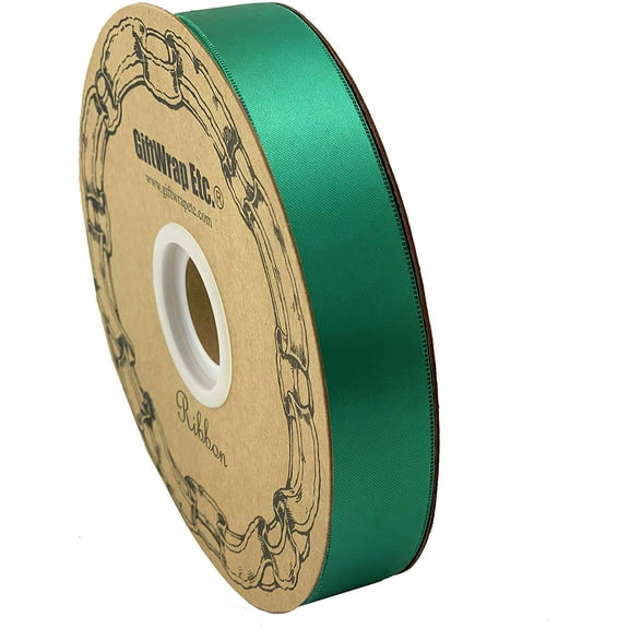 Emerald Green Satin Fabric Ribbon - 1" x 100 Yards, St. Patrick's Day, Easter, Fall, Christmas Decor, Wreath, Gifts, Bows, Decorations