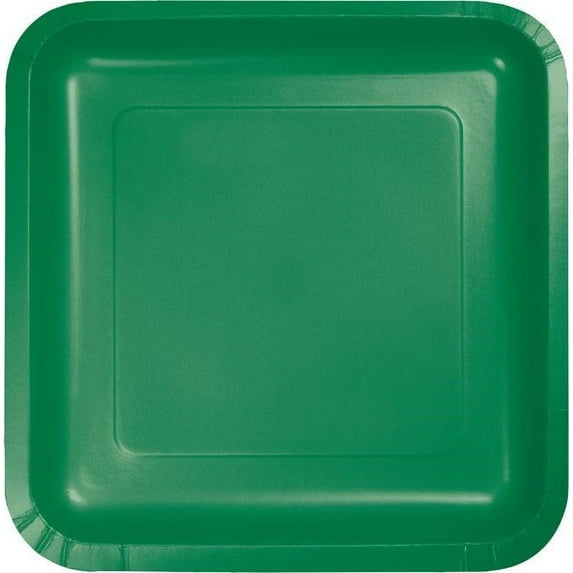 Touch of Color Dinner Plate, Square, 9", Emerald Green, 18 Ct