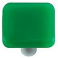 thumbnail image 1 of Emerald Green Square Glass Cabinet Knob - Aluminum Post, 1 of 1