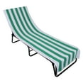 thumbnail image 1 of Emerald Green Stripe Lounge Chair Beach Towel With Top Pocket 26x82, 1 of 5