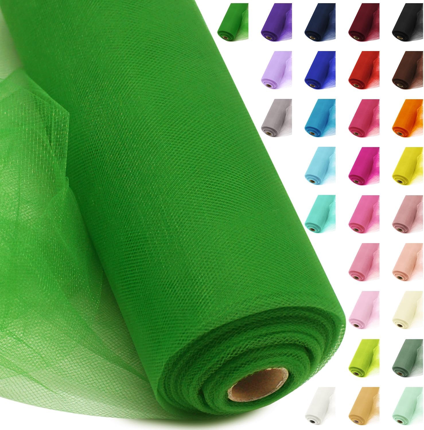 Emerald Green Tulle Fabric Roll 54 Inch x 20 Yards Matte Ribbon, Large ...