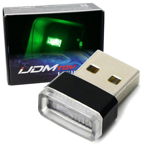 Emerald Green USB Plug-in Miniature/Nano LED Car Interior Ambient Accent Lighting Kit