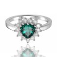 thumbnail image 1 of Emerald Halo Heart Ring, 1 of 9