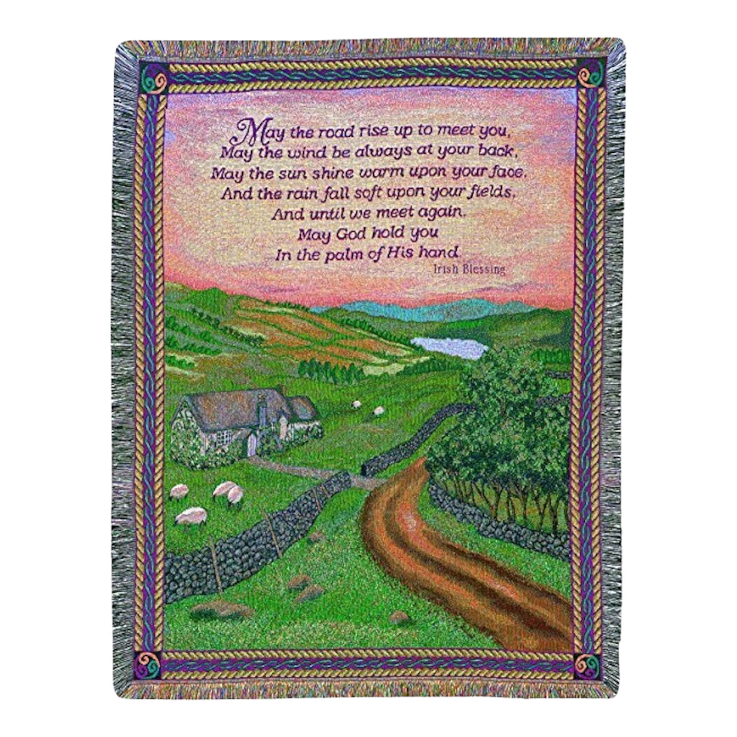 Emerald Heritage 50x60 Tapestry Throw Irish Blessings Collection