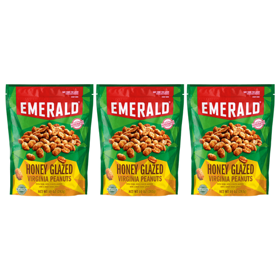 Emerald Honey Roasted Virginia Peanuts, 10 oz (Pack of 3)