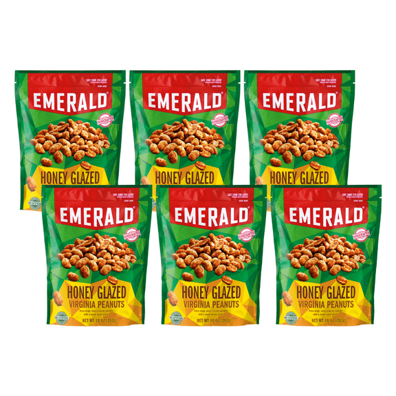 Emerald Honey Roasted Virginia Peanuts, 10 oz (Pack of 6)