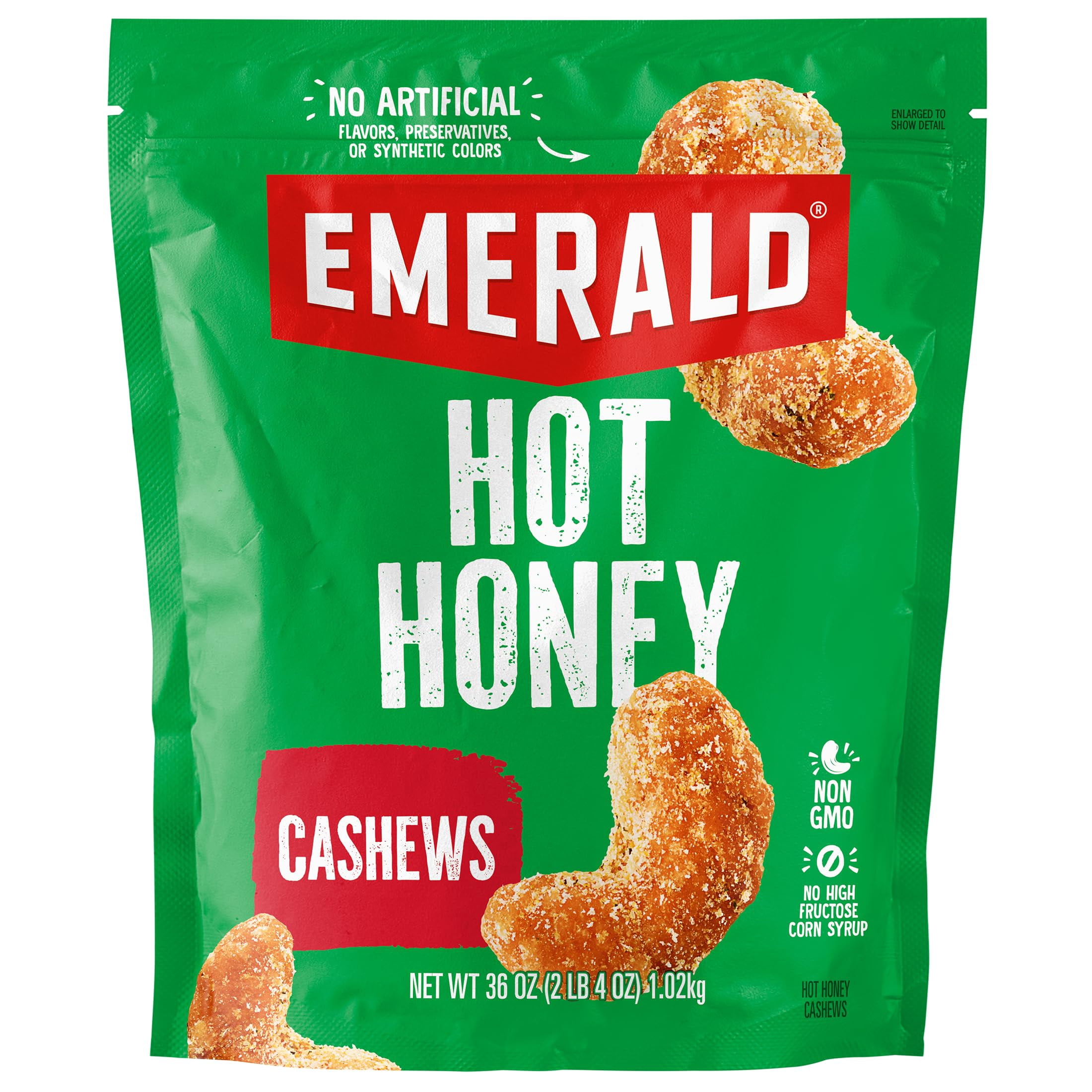 Emerald Hot Honey Cashews VTF5 (1-Pack) | 36oz Resealable Bulk Bag ...