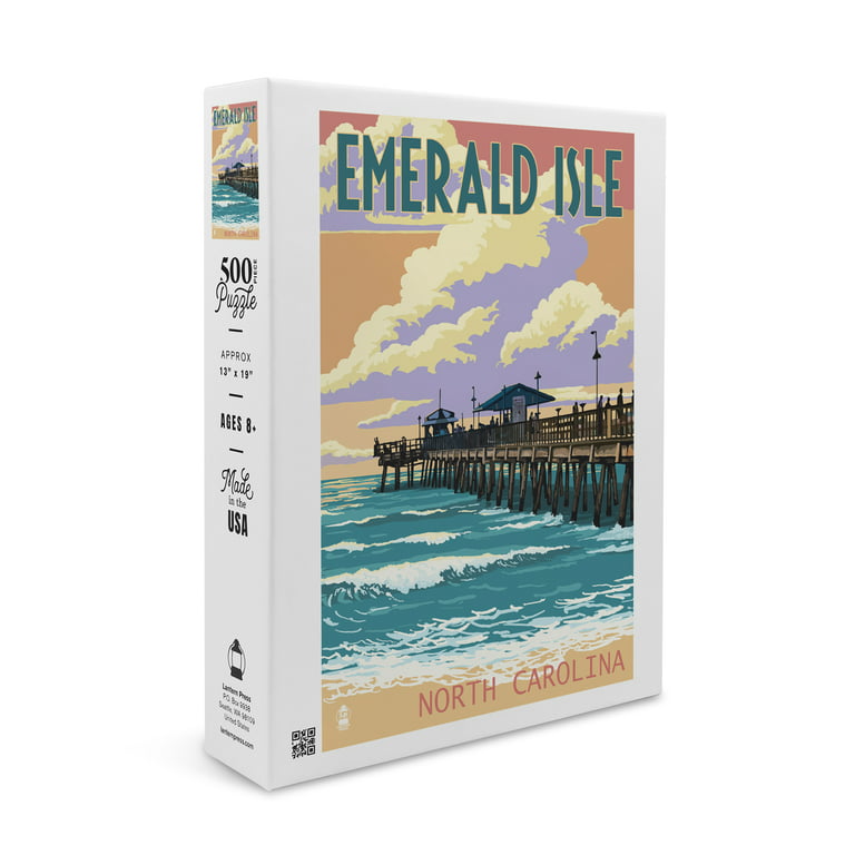 Emerald Isle, North Carolina, Fishing Pier (19x27 inches, Premium 500 Piece  Jigsaw Puzzle for Adults and Family, Made in USA) 