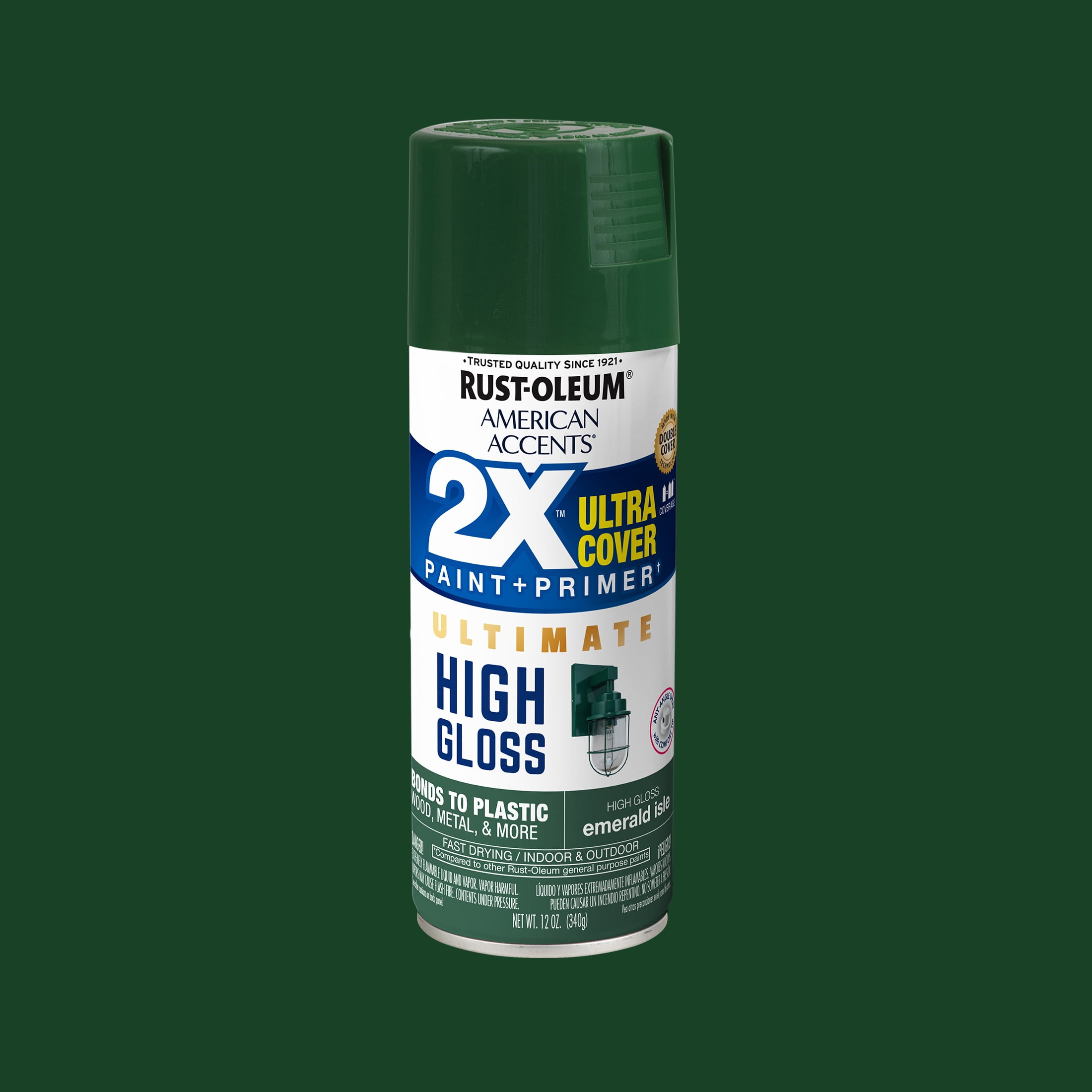 Emerald Isle, Rust-Oleum American Accents 2X Ultra Cover High Gloss Spray Paint-365055, 12 oz
