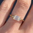 thumbnail image 1 of Emerald Lab Created Diamond Half Bezel Set East West Engagement Ring 14K Yellow Gold Plated, 1 of 3
