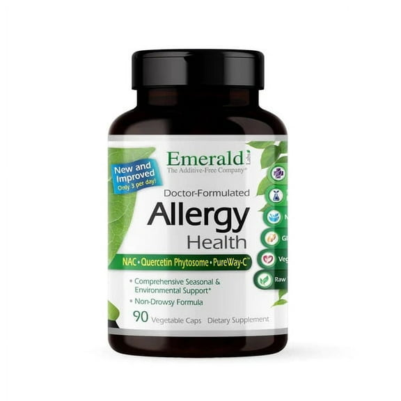 Emerald Labs Allergy Health with Vitamin C, Quercetin, and Bromelain - Natural Allergy Pills and Antihistamine Support - 90 Vegetable Capsules