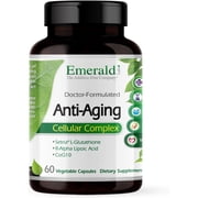 Emerald Labs Anti-Aging Complex with L-Glutathione, Resveratrol, CoQ10, R-Alpha Lipoic Acid, Meriva, Pomegranate and More - 60 Vegetable Capsules