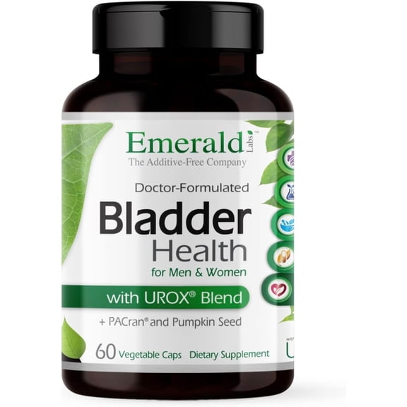 Emerald Labs Bladder Health with UROX Blend, Cranberry and Pumpkin Seed - Healthy Bladder Strength and Function Support - 60 Vegetable Capsules