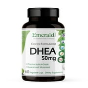 Emerald Labs DHEA 50 mg دعم الوظيفة المعرفية ، وزيادة التمثيل الغذائي وكتلة الجسم الهزيل - 60 كبسولة