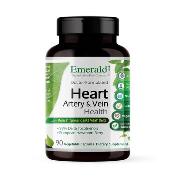 Emerald Labs Heart Health with Hawthorn Berry and Meriva Phytosome for High Absorption, Supports Cardiovascular Health - 90 Vegetable Capsules
