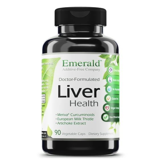 Emerald Labs Liver Health with Silymarin Milk Thistle and Meriva Phytosome to Support Liver Health, Weight Management, and Cleanse Support - 90 Vegetable Capsules