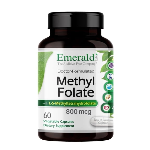 Emerald Labs Methyl FOLATE 800 MCG, 60 Vegetable Capsules