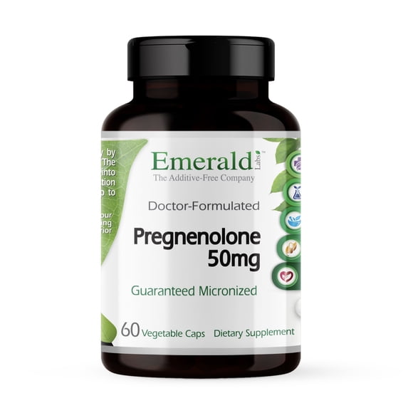 Emerald Labs Pregnenolone 50 mg - Support Energy Levels and Mood - 60 Capsules