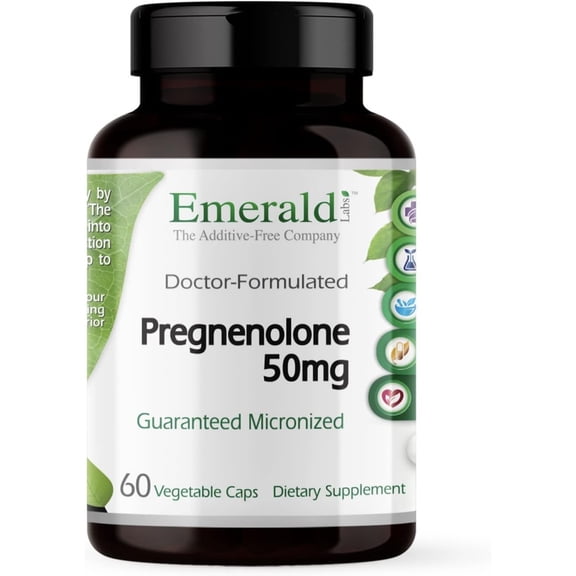 Emerald Labs Pregnenolone 50 mg - Support Energy Levels and Mood - 60 Capsules