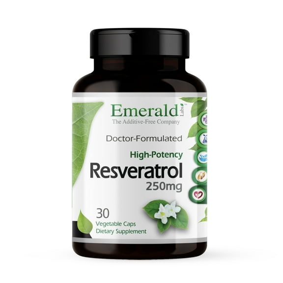 Emerald Labs Resveratrol - 250 mg High-Potency - Helps Support Heart Health and Good Circulation - 60 Vegetable Capsules