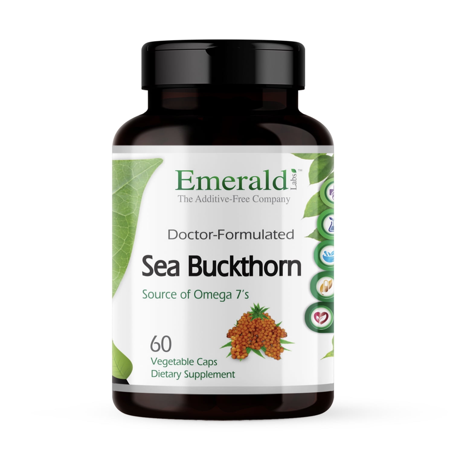 Emerald Labs Sea Buckthorn - Supports Skin Nourishment, Natural Source of Vitamin C and Vitamin E, Omega 7 - 60 Vegetable Capsules