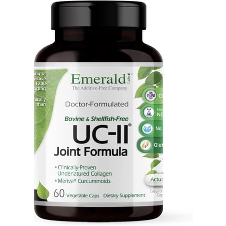 Emerald Labs UC-II Joint Formula with Meriva Phytosome and Bioperine for Support of Joint and Cartilage Repair, Collagen Growth Support, Reduce Pain and Inflammation Support - 60 Vegetable Capsules