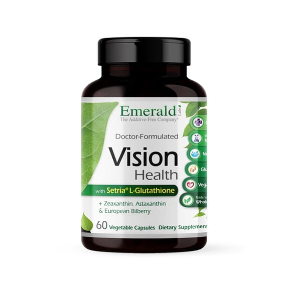 Emerald Labs Vision Health with Lutein and Zinc to Support Macular Health, Retina/Lens Strength, Eye Sensitivity - 60 Vegetable Capsules