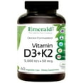 thumbnail image 1 of Emerald Labs Vitamin D3 and K2 5,000 IU's - Supports Healthy Heart, Bone, Teeth and Immune Health - 60 Vegetable Capsules, 1 of 3