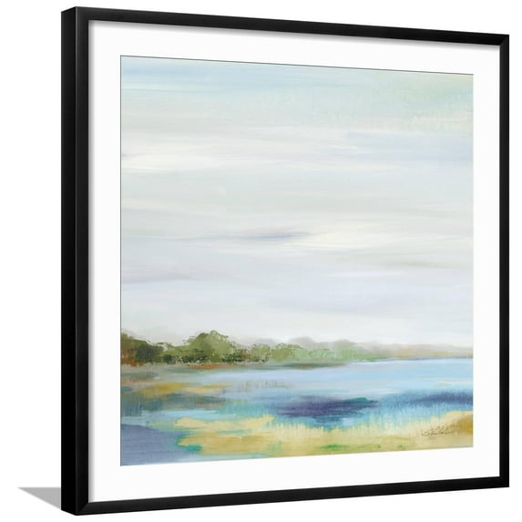 Art.com Emerald Lagoon Sq Light Art Print by Silvia Vassileva, Black Frame Wall Art, 29" x 29"