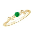 thumbnail image 1 of Rosec Jewels Real Emerald and Diamond Ring - Leaf Inspired Promise Ring for Women - Ready to Gift for Valentines Day, 10K Yellow Gold, US 8.50, 1 of 9