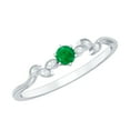 thumbnail image 1 of Rosec Jewels Real Emerald and Diamond Ring - Leaf Inspired Promise Ring for Women - Ready to Gift for Valentines Day, 18K White Gold, US 8.50, 1 of 9