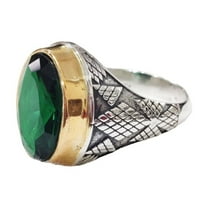 Emerald Mans Ring, Natural Emerald Hydro Ring, May Birthstone, Silver Jewelry, 925 Silver Ring, Heavy Mens Ring, Arabic Design, Birthday Gift, Ottoman Style Ring, Christmas, Mens Signet Ring