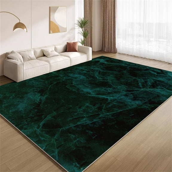 Emerald Marble Rug 3x5ft Small Area Rugs Vintage Dark Green Marble Rugs Soft Washable Non Slip Carpet for Living Room Bedroom Entry Floor Mats