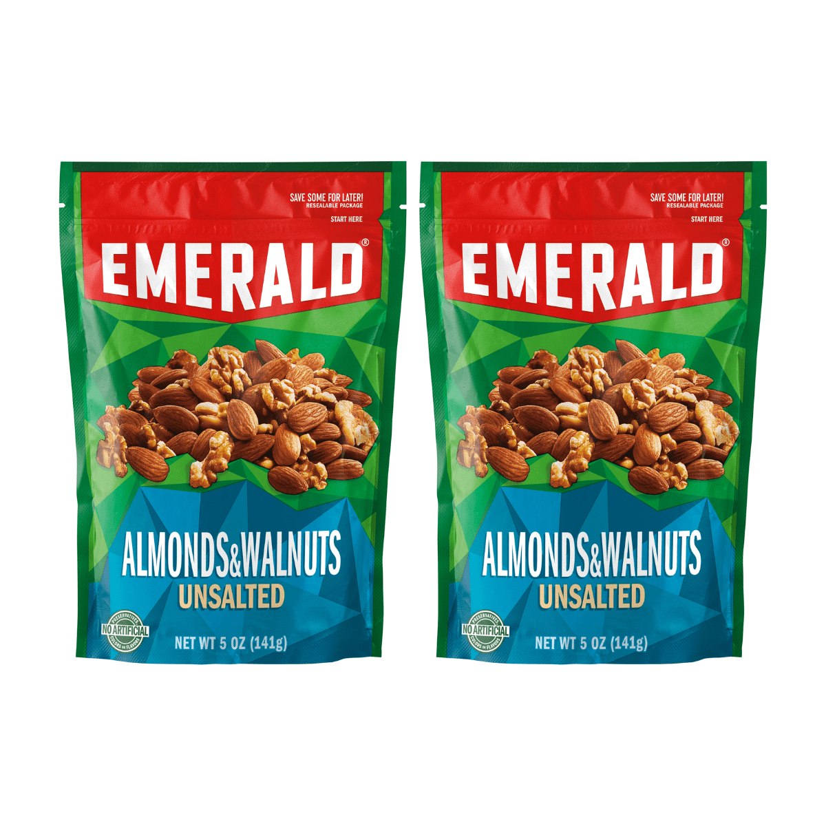 Emerald Nuts, Almonds & Walnuts Natural, 5 oz, Resealable Bag (Pack of ...