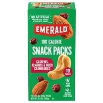 Emerald Nuts Cashews & Almonds with Dried Cranberries, 100 Calorie Packs, 10 Ct