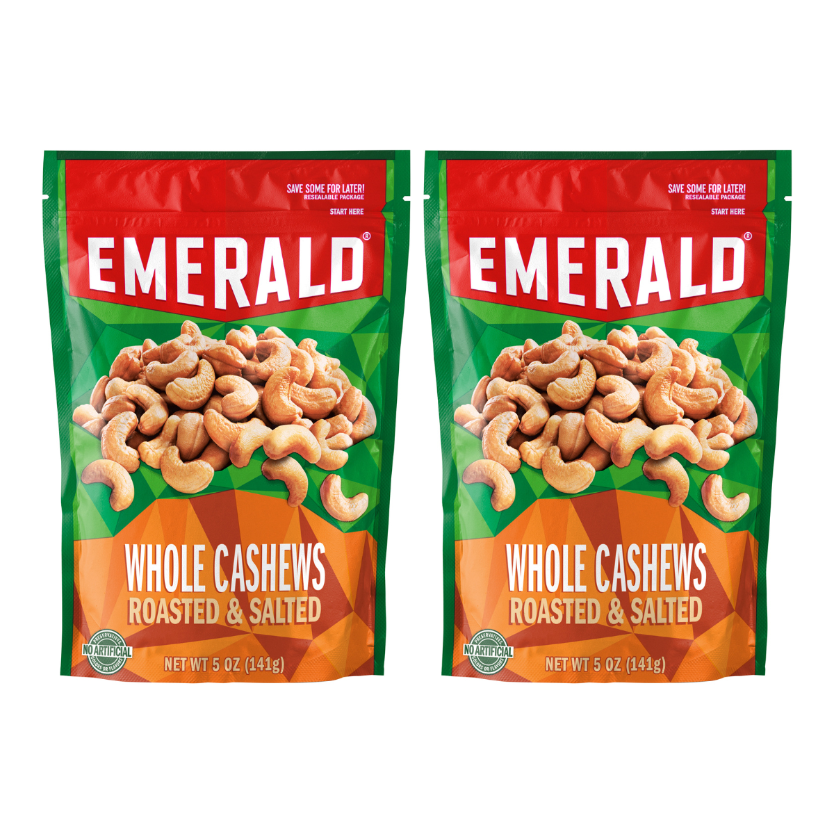 Emerald Nuts Cashews Roasted & Salted Halves & Pieces, 5.5 oz (Pack of ...