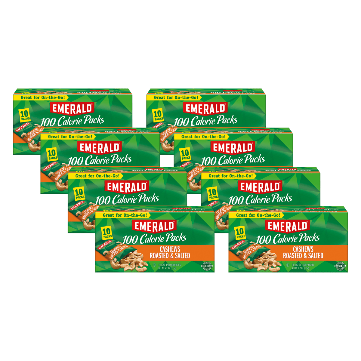Emerald Nuts, Cashews Roasted and Salted, 100 Calorie Packs, 10 CT, 6.2 ...