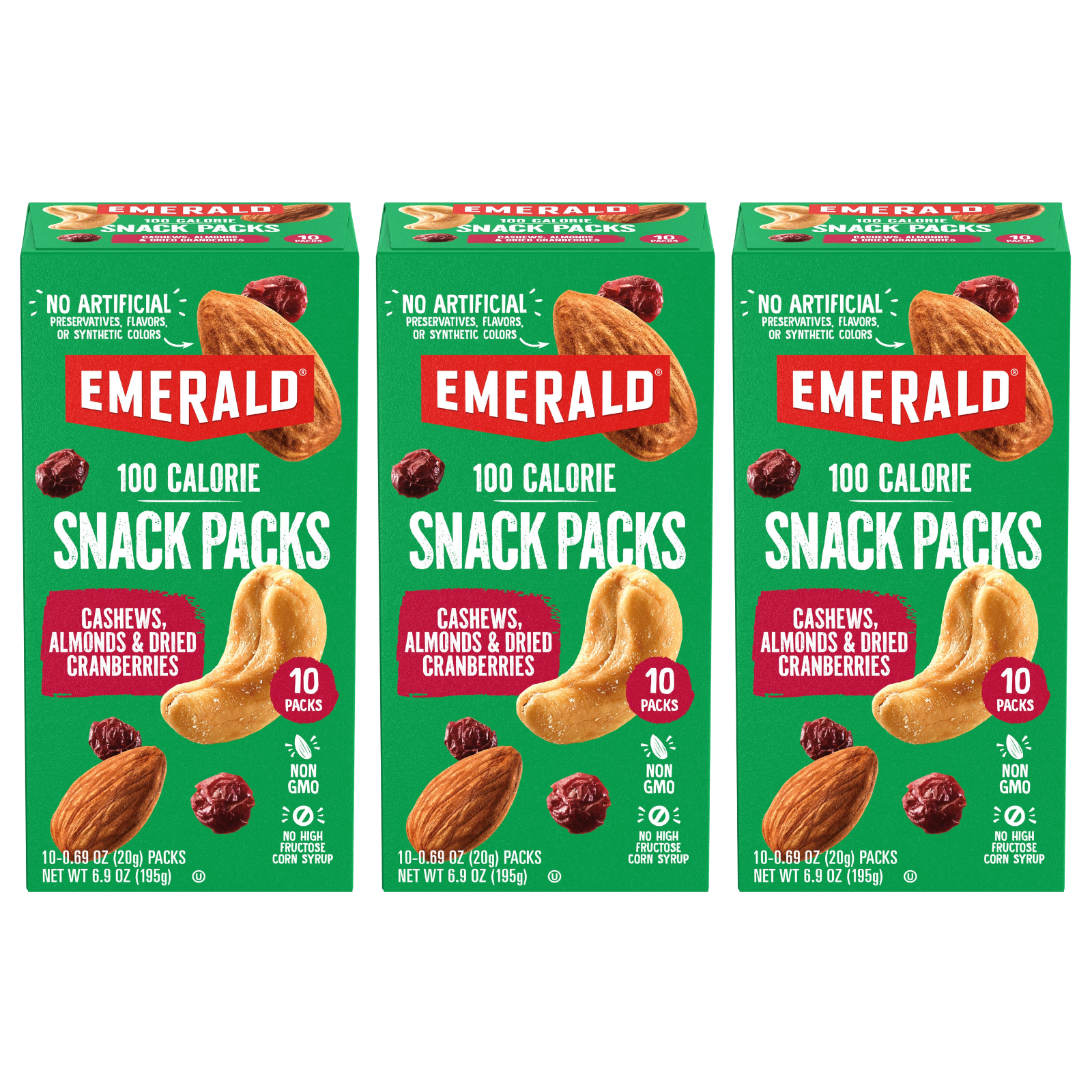 Emerald Nuts, Cashews and Almonds With Dried Cranberries, 100 Calorie ...