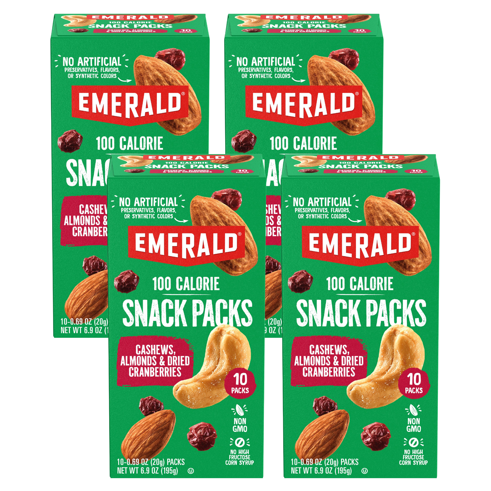 Emerald Nuts, Cashews and Almonds With Dried Cranberries, 100 Calorie ...