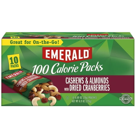 Emerald Nuts, Cashews and Almonds With Dried Cranberries, 100 Calorie Packs, 10 CT, 6.9 oz