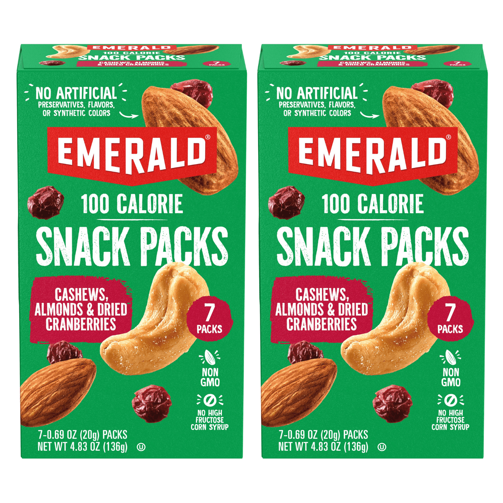 Emerald Nuts Cashews and Almonds With Dried Cranberries, 100 Calorie ...