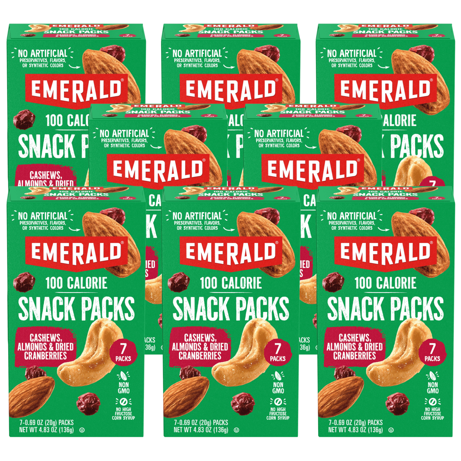 Emerald Nuts Cashews and Almonds With Dried Cranberries, 100 Calorie ...
