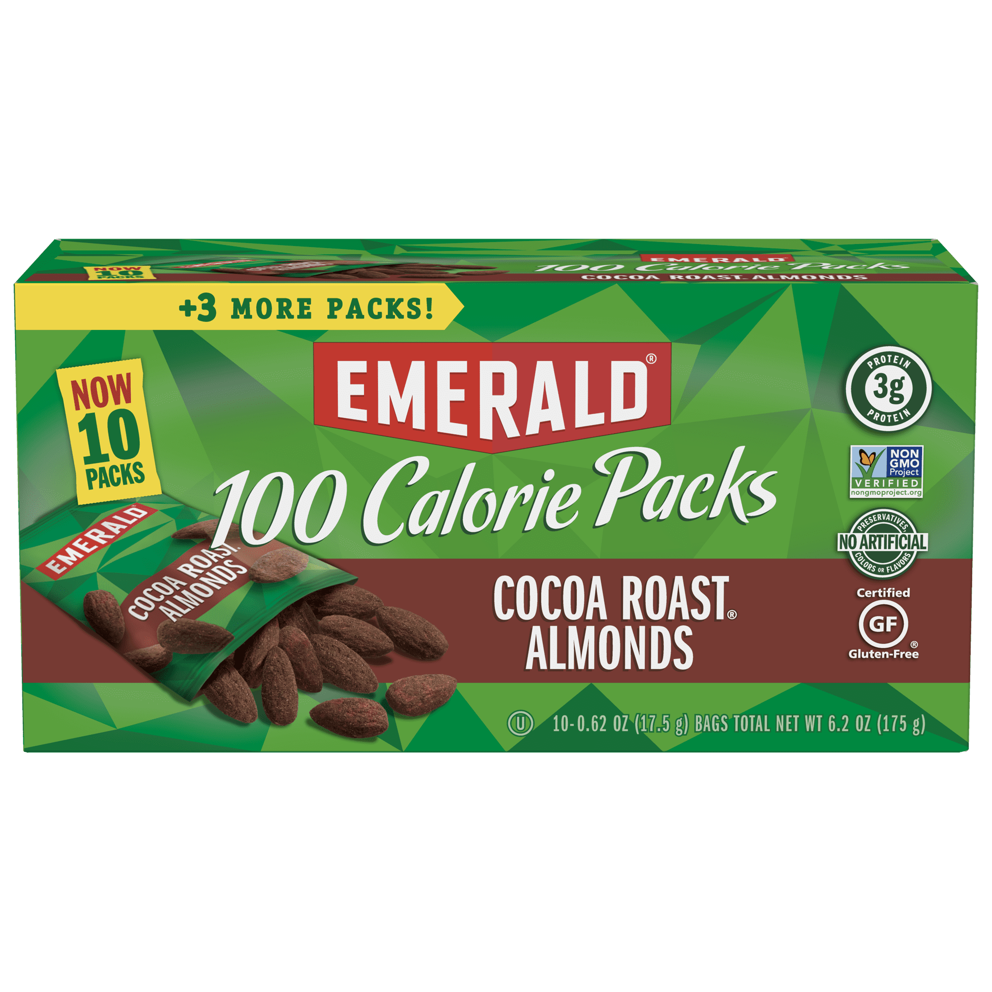 Emerald Nuts, Cocoa Roast Almonds, 100 Calorie Packs, 0.62 Oz, 10 Ct