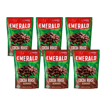 Emerald Nuts, Cocoa Roast Almonds, 5 oz Resealable Bag (Pack of 6)