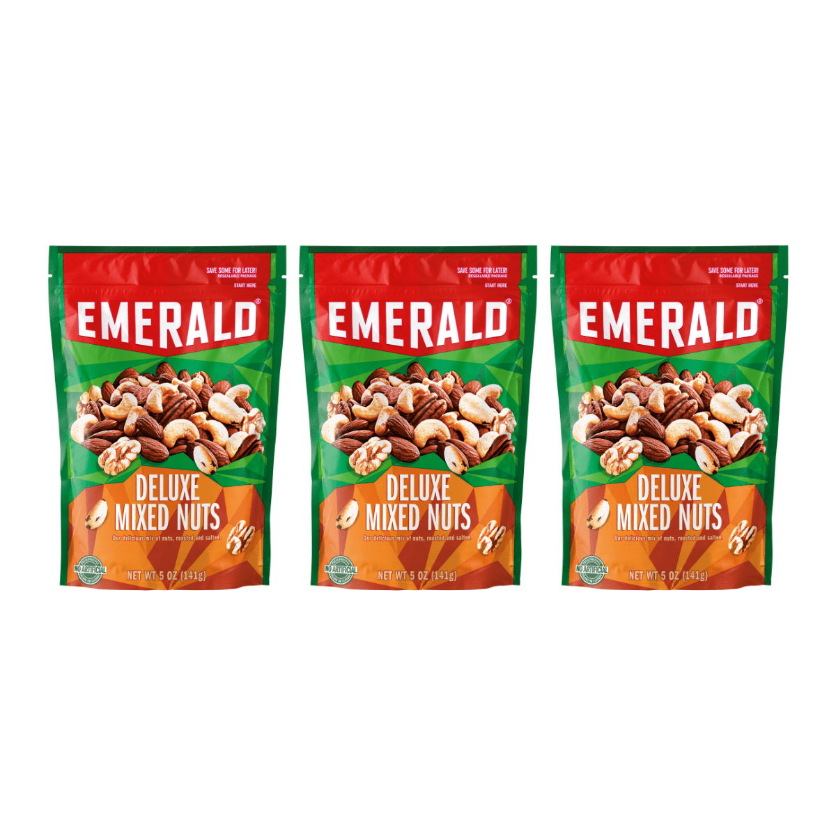 Emerald Mixed Nuts Snack in Resealable Bag for Breakroom