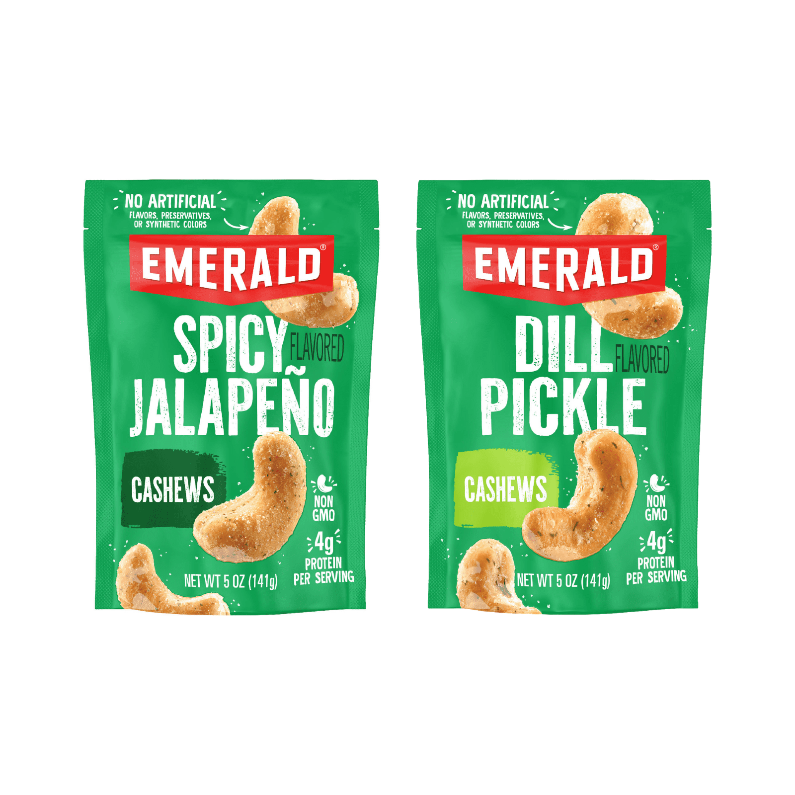 Emerald Nuts Dill Pickle & Jalapeno Flavored Cashews, 5.5 oz