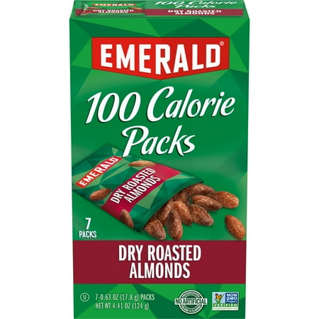 Emerald Dry Roasted Almonds 100 Calorie Packs, 7 ct (Pack of 6)