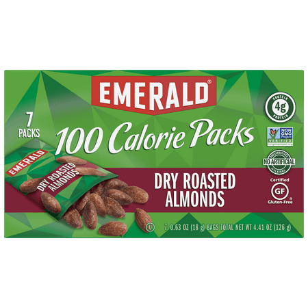Emerald Dry Roasted Almonds 100 Calorie Packs, 7 ct (Pack of 6)