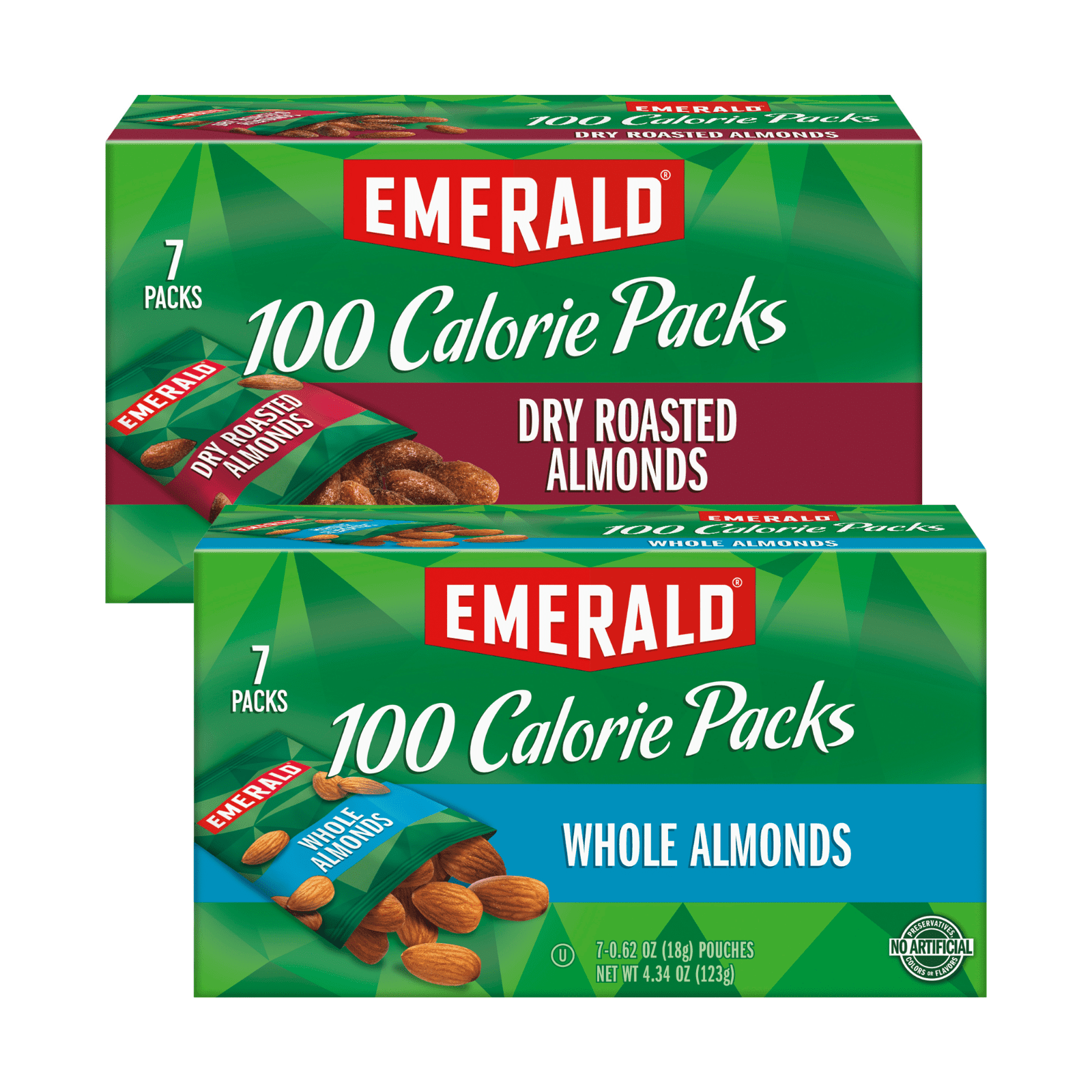 Emerald Nuts Dry Roasted Almonds & Whole Almonds, 100Calorie